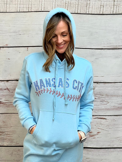 Kansas City Baseball Stitch Bling Sweater Dress