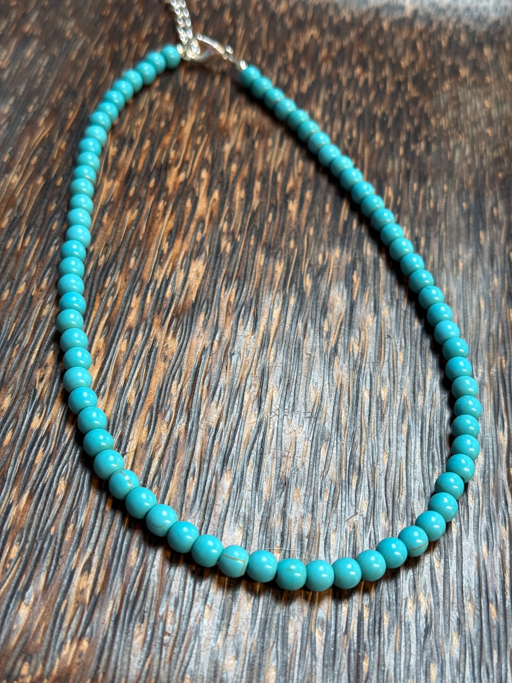 Turquoise Color Howlite Stone Beaded Necklace