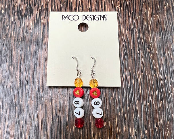 Red=letter Heart KC Earrings