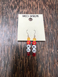 Red=letter Heart KC Earrings