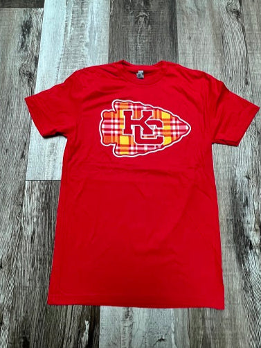 KC Plaid Arrowhead Red or Black T-shirt