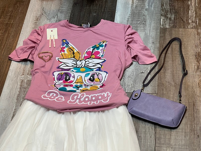 Easter Be Hoppy Ruffle Half Sleeve Top