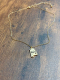 Gold Alabama Engraved Silhouette Necklace