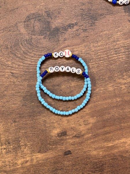 KC Royals Two Blue Seed Bracelet