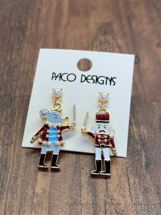 Nutcracker Christmas Post Earrings