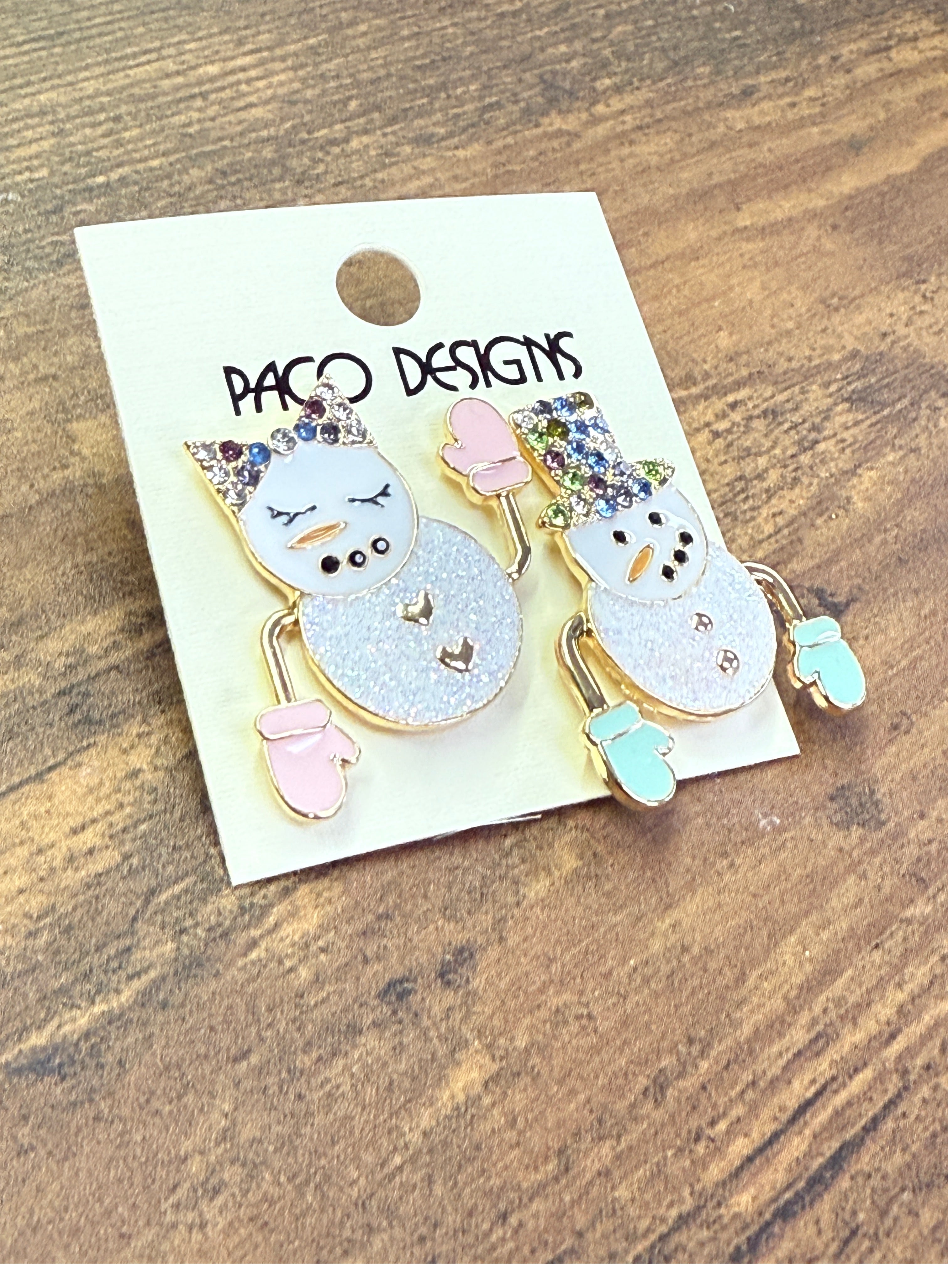 Mr. & Mrs. Snowman Post Earrings