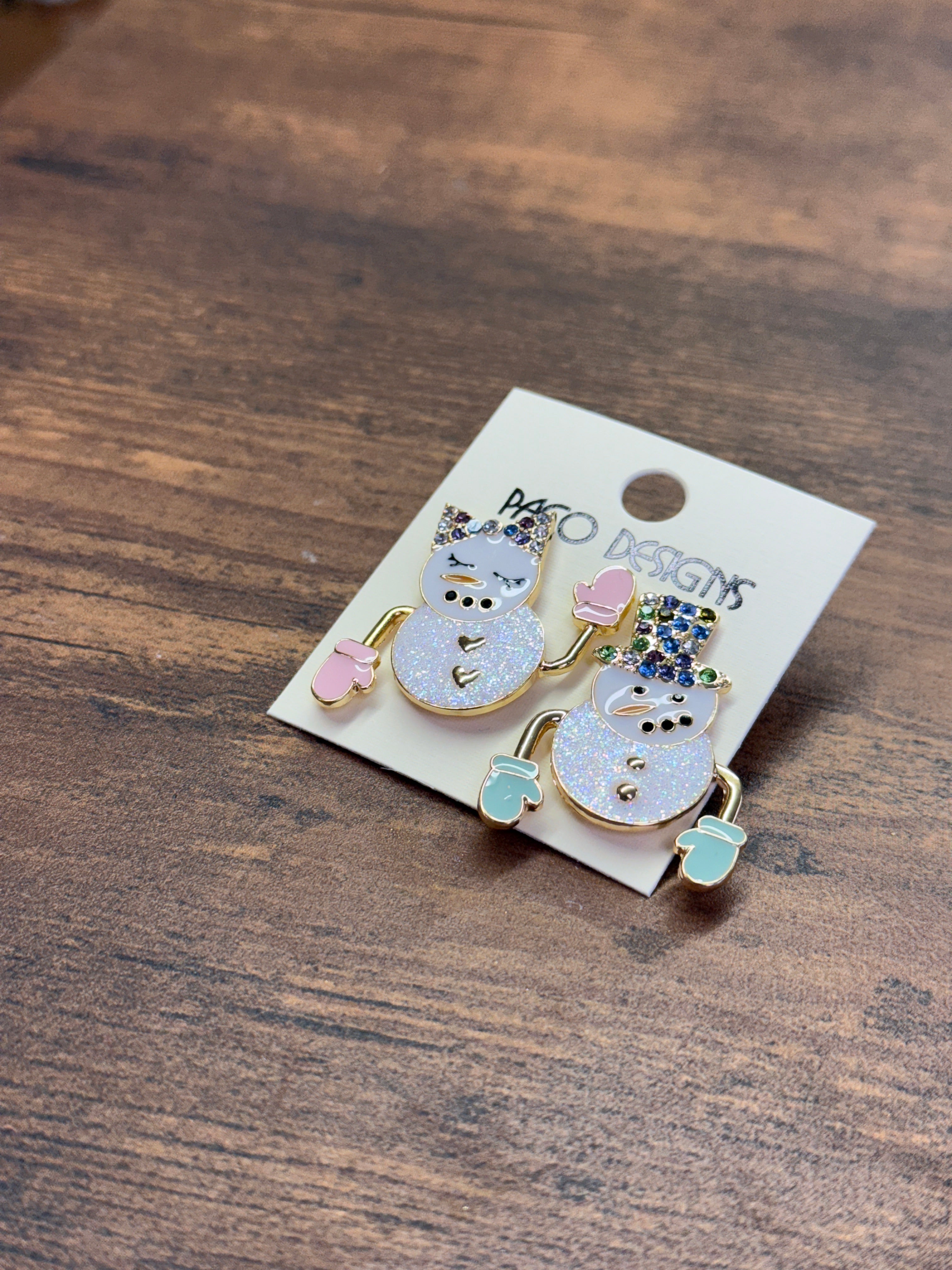 Mr. & Mrs. Snowman Post Earrings