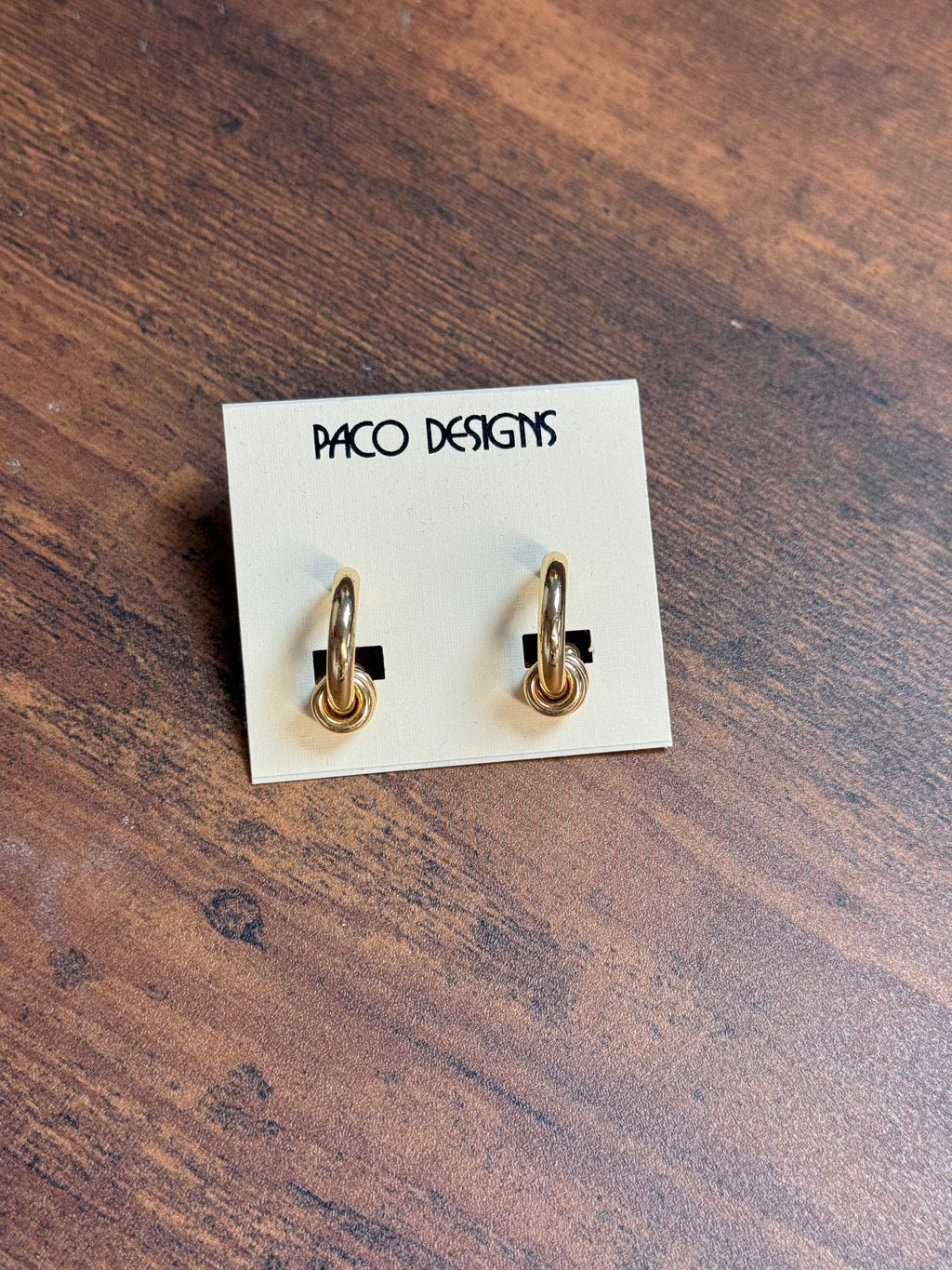 Gold Triple Hoop Stud Earrings