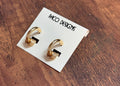 Gold Triple Hoop Stud Earrings