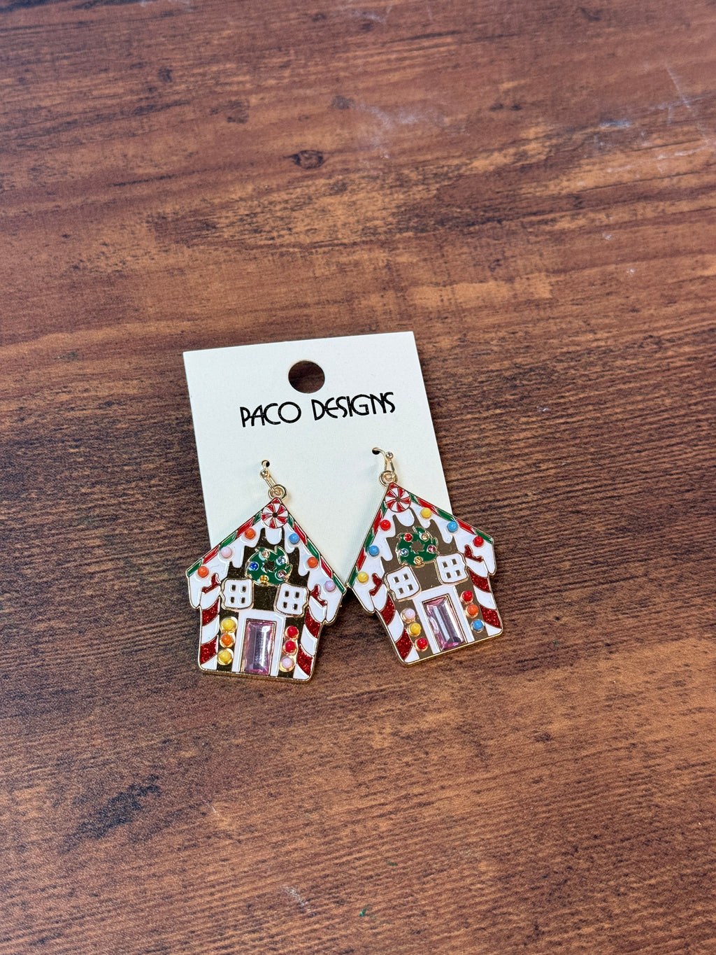 Festive Gingerbread House Dangle Earrings