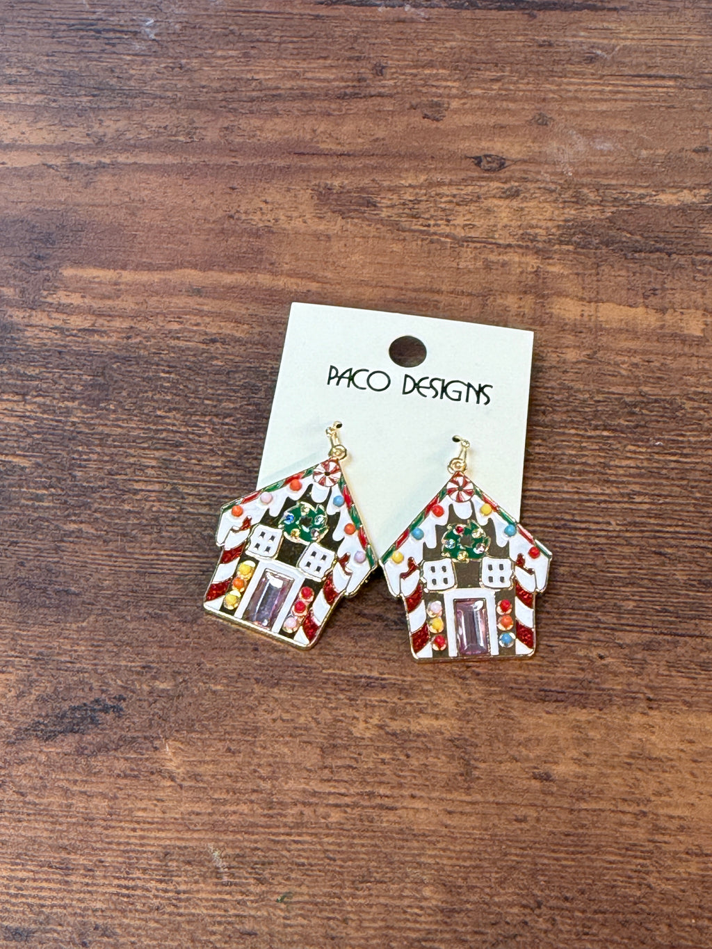 Festive Gingerbread House Dangle Earrings