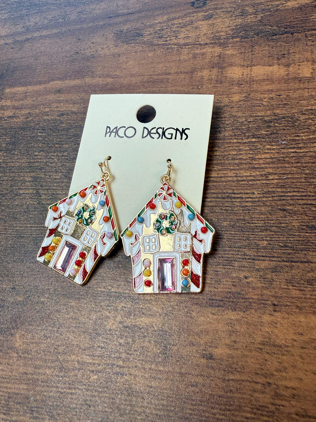 Festive Gingerbread House Dangle Earrings