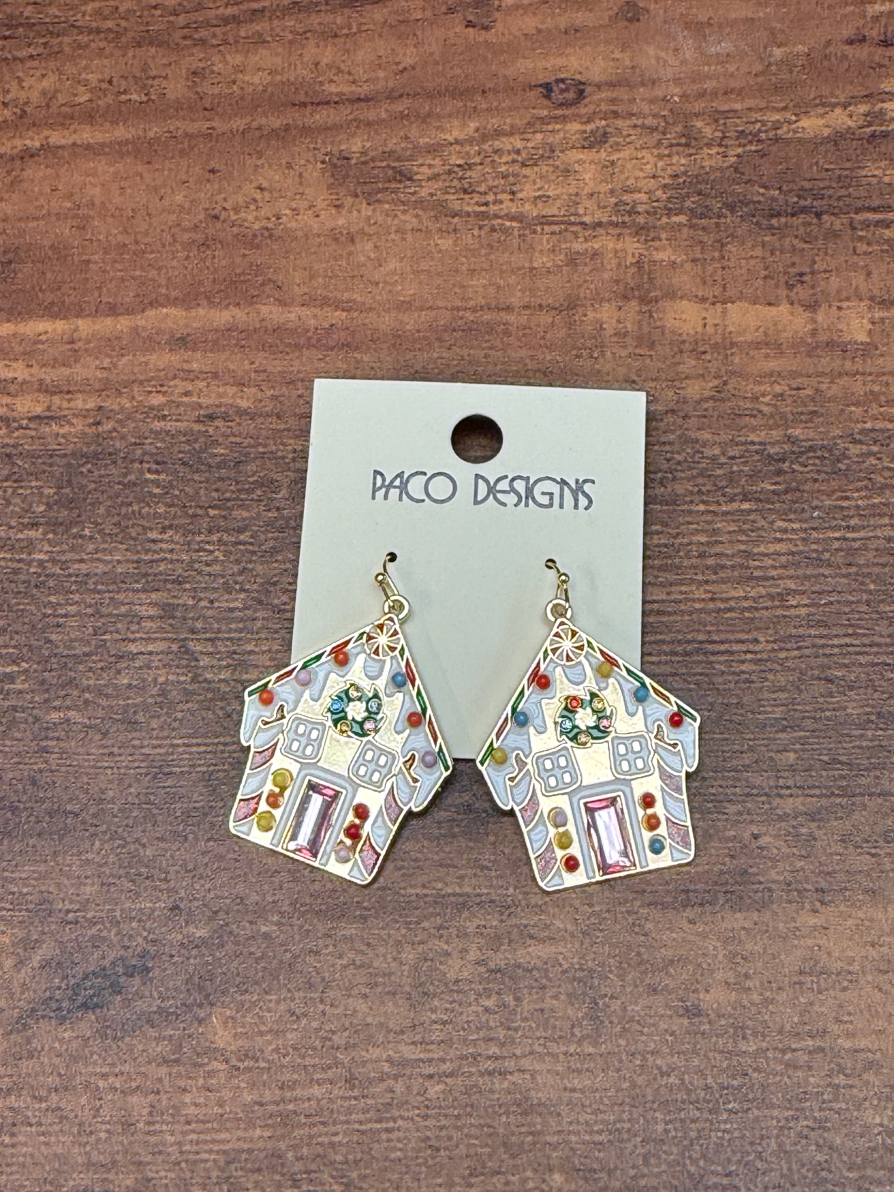 Festive Gingerbread House Dangle Earrings
