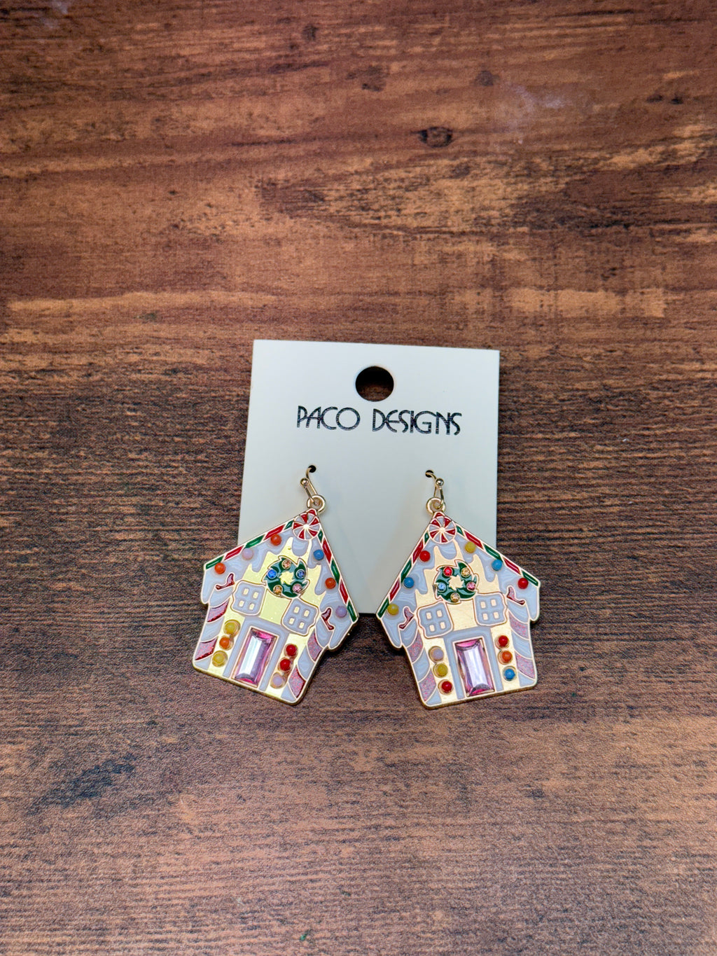 Festive Gingerbread House Dangle Earrings