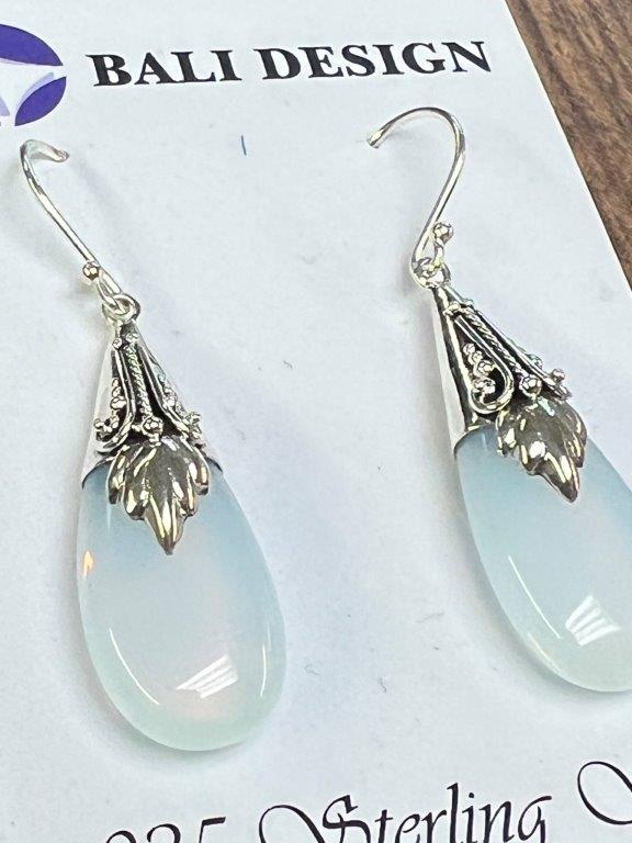 Opalite Teardrop Sterling Silver Earrings