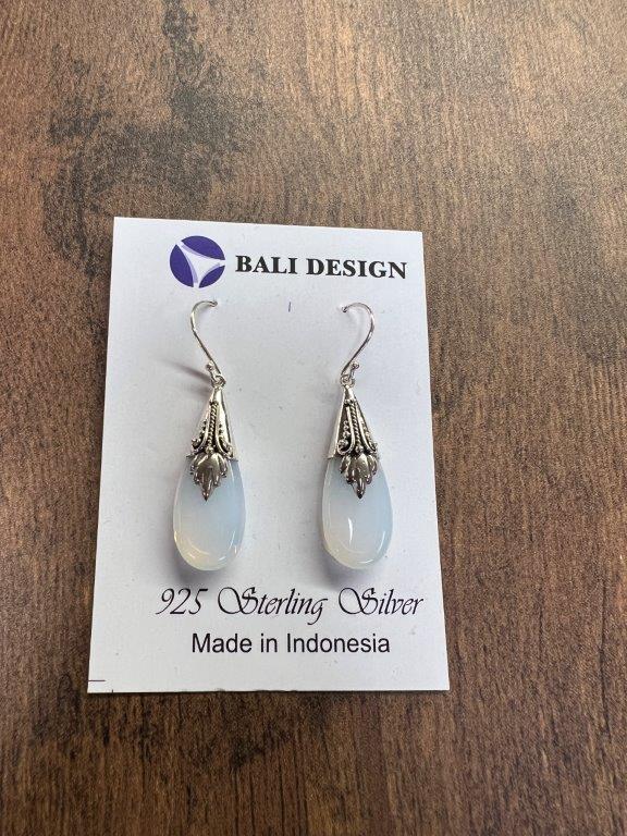 Opalite Teardrop Sterling Silver Earrings