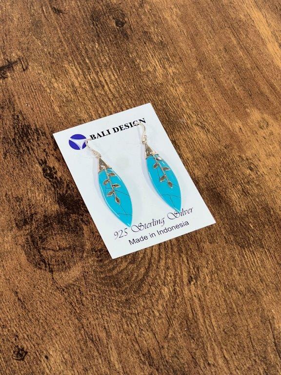 Sterling Silver Earring With Turquoise Shell