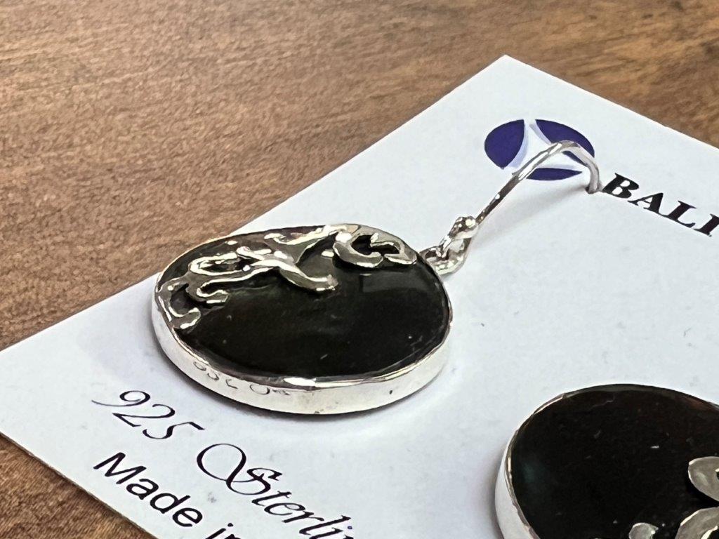 Sterling Silver Designer Earring With Abalone Shell