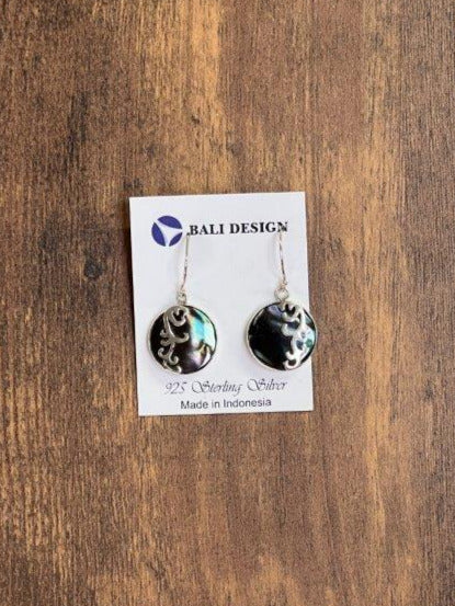 Sterling Silver Designer Earring With Abalone Shell