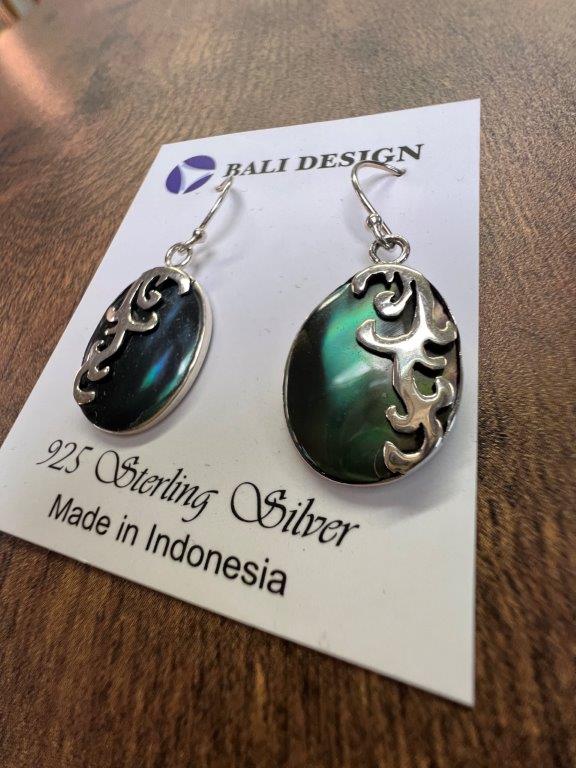 Abalone Sterling Silver Oval Shape Earring