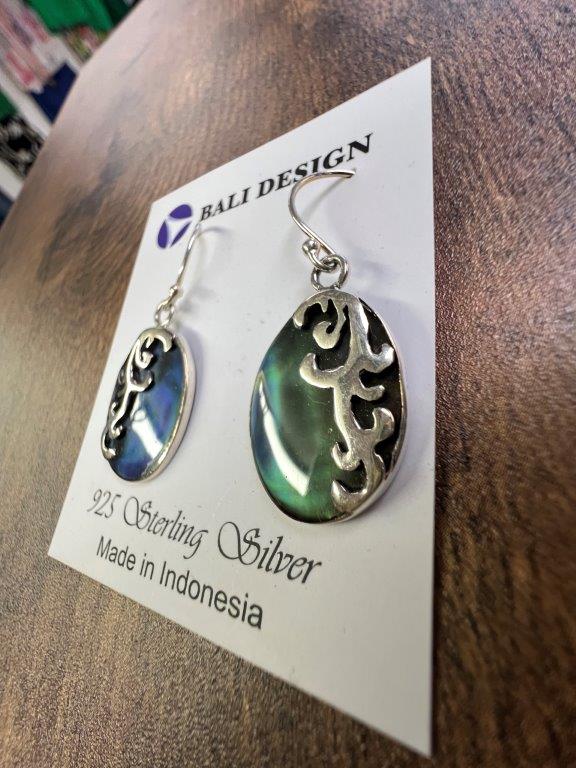 Abalone Sterling Silver Oval Shape Earring
