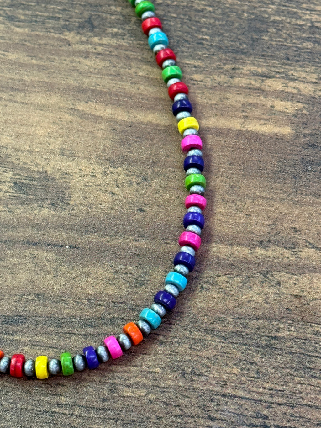 Multicolor Heishi Stone Navajo Style Beaded Necklace