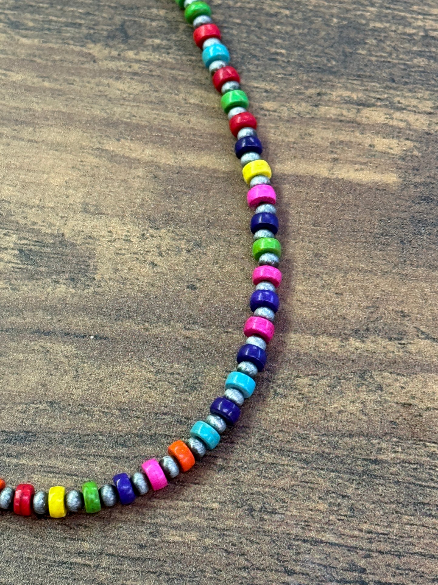 Multicolor Heishi Stone Navajo Style Beaded Necklace