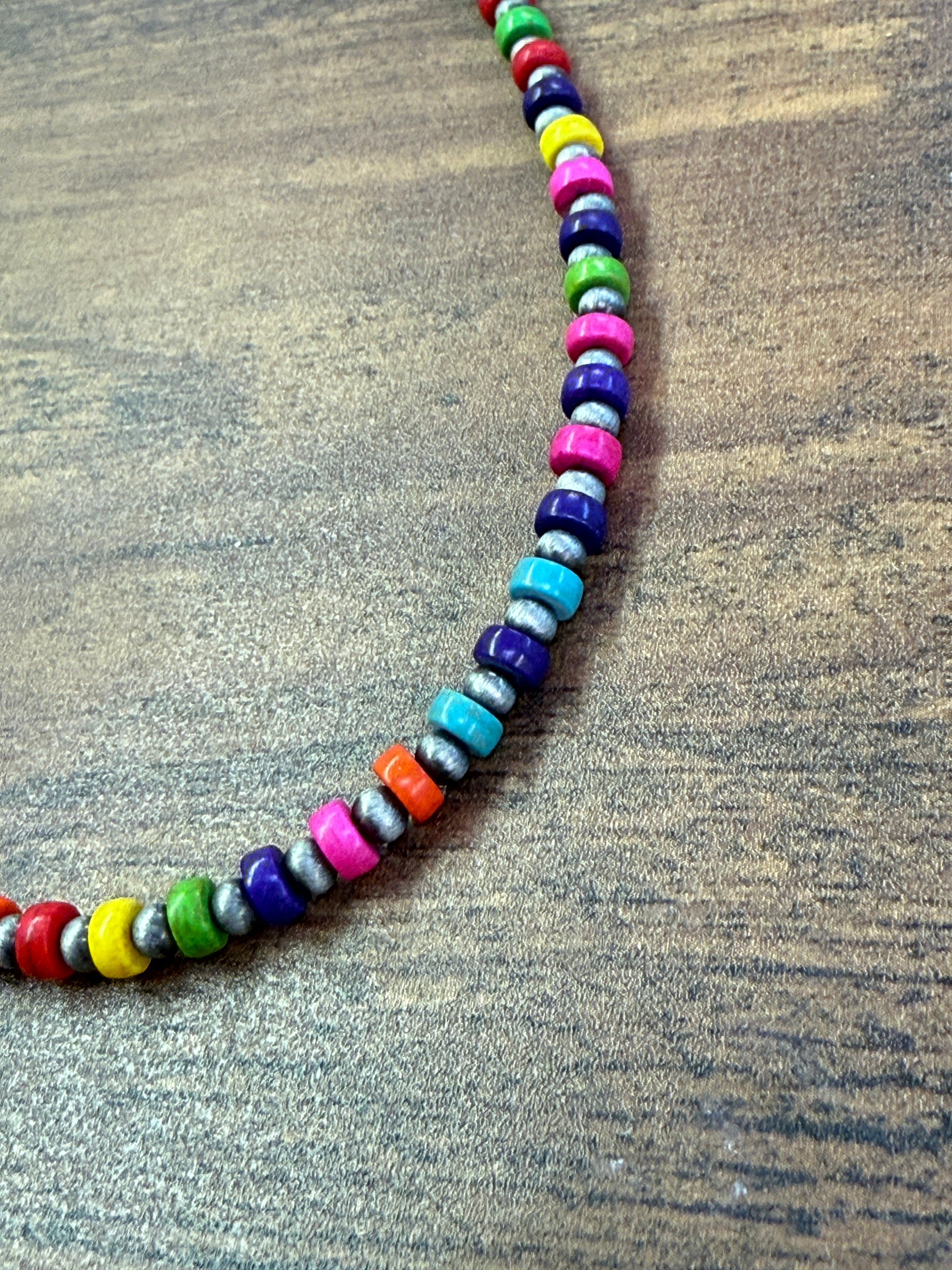 Multicolor Heishi Stone Navajo Style Beaded Necklace