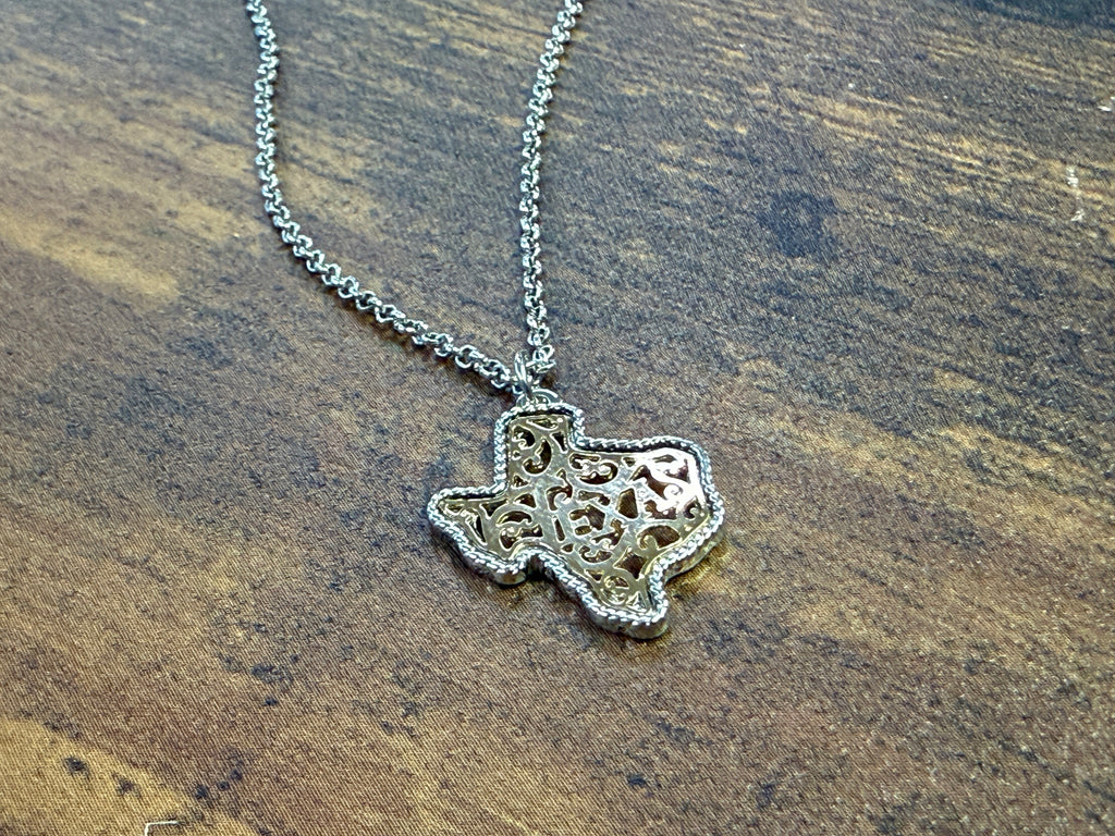 Silver & Gold Filagree Texas Necklace