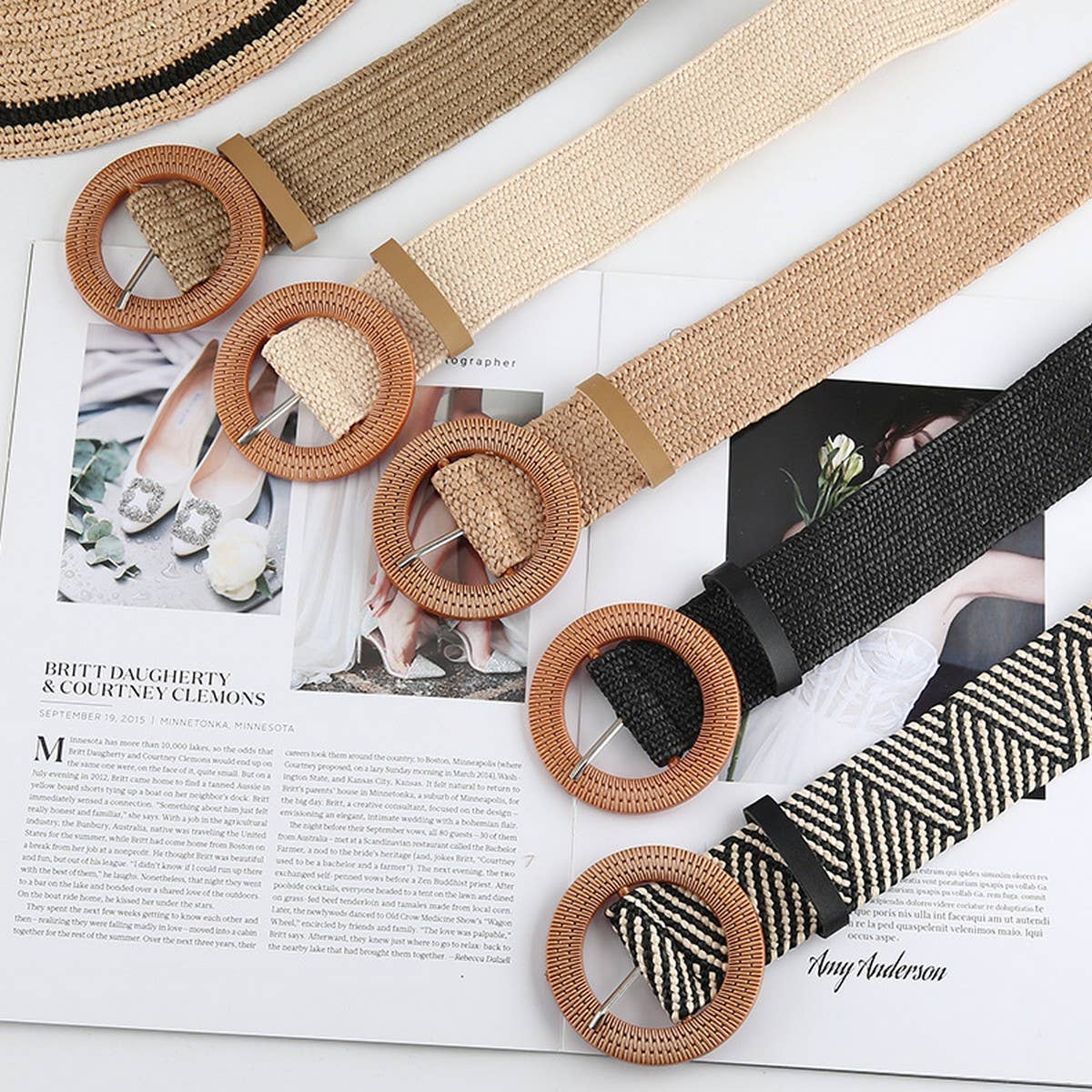Vintage Braided Round Buckle Belts