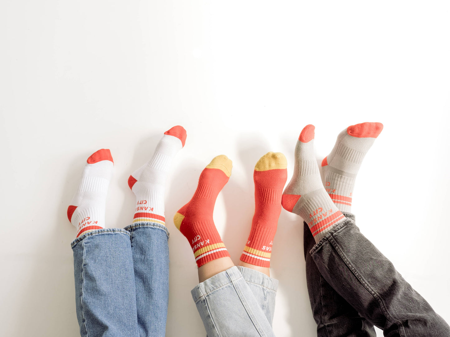 Kansas City Crew Socks - White w/ Red & Yellow