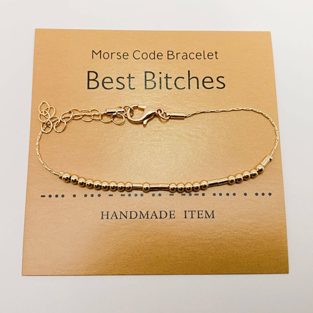 Handmade Golden Morse Code Bracelet