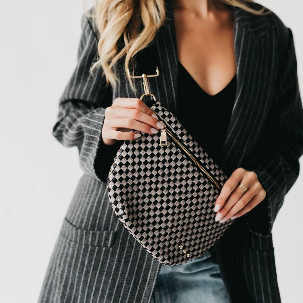 Wove Checkered Crossbody Bag
