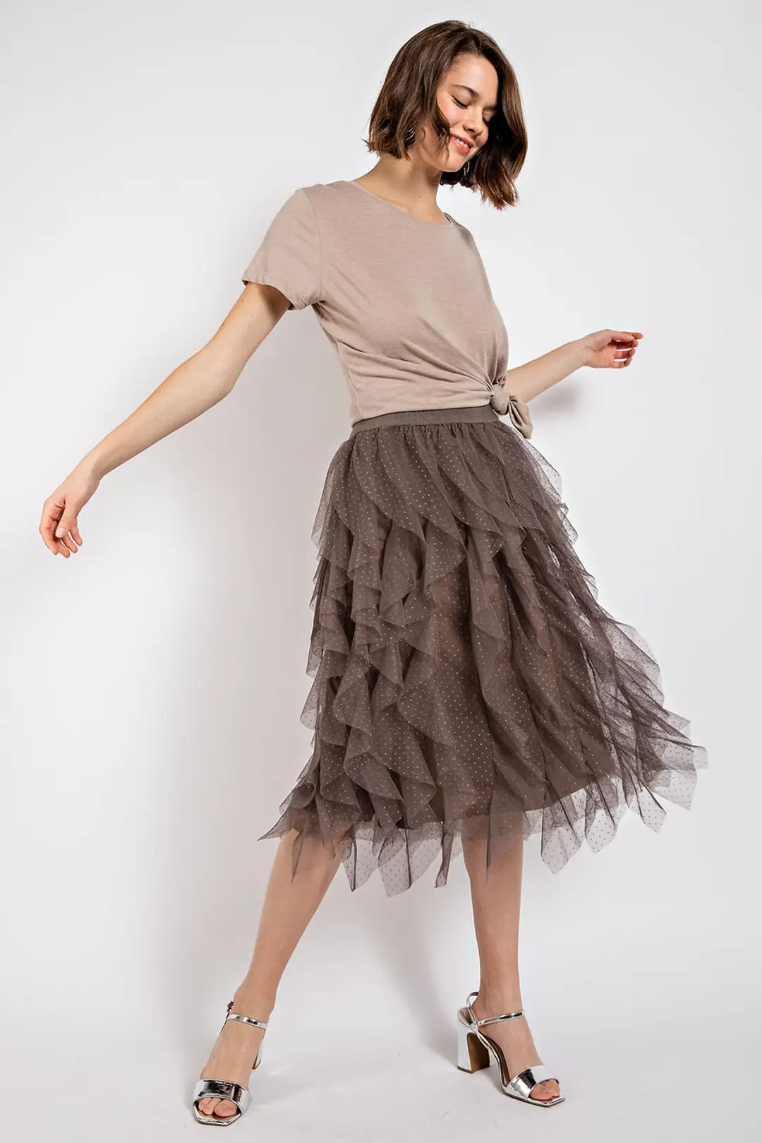 Ruffled Twirl Tule Skirt by Gigio