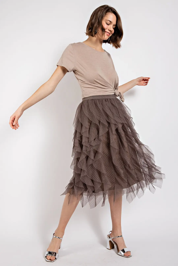 Ruffled Twirl Tule Skirt by Gigio