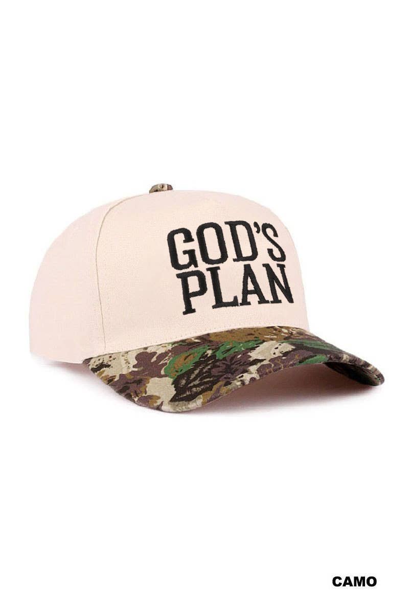 God's Plan Two Tone Cotton Baseball Cap / Hat
