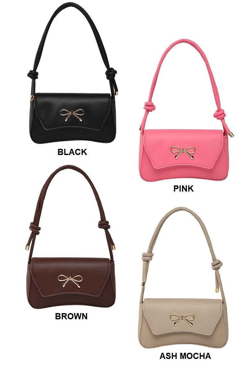 Bow Accent Underarm Shoulder Bag