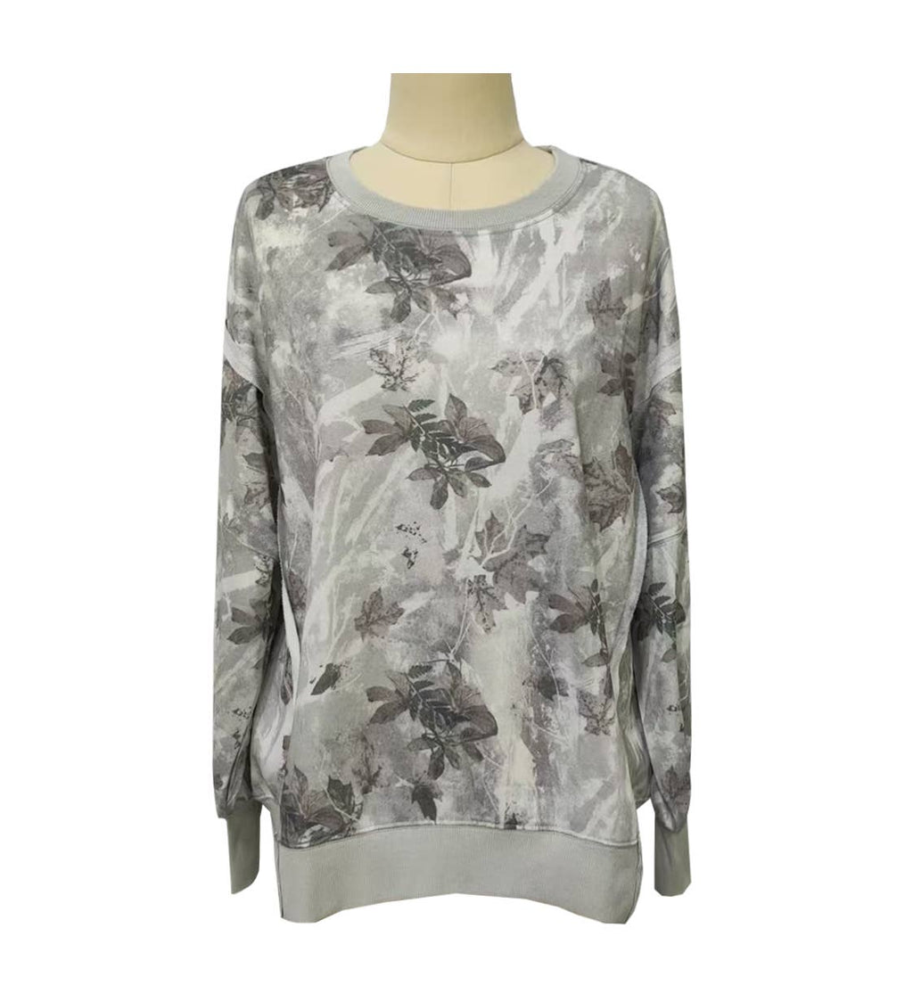 Woodland camo exposure seam oversized sweatshirt