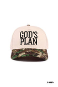 God's Plan Two Tone Cotton Baseball Cap / Hat