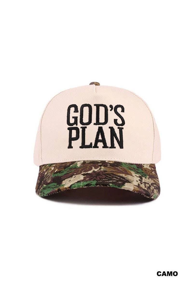 God's Plan Two Tone Cotton Baseball Cap / Hat