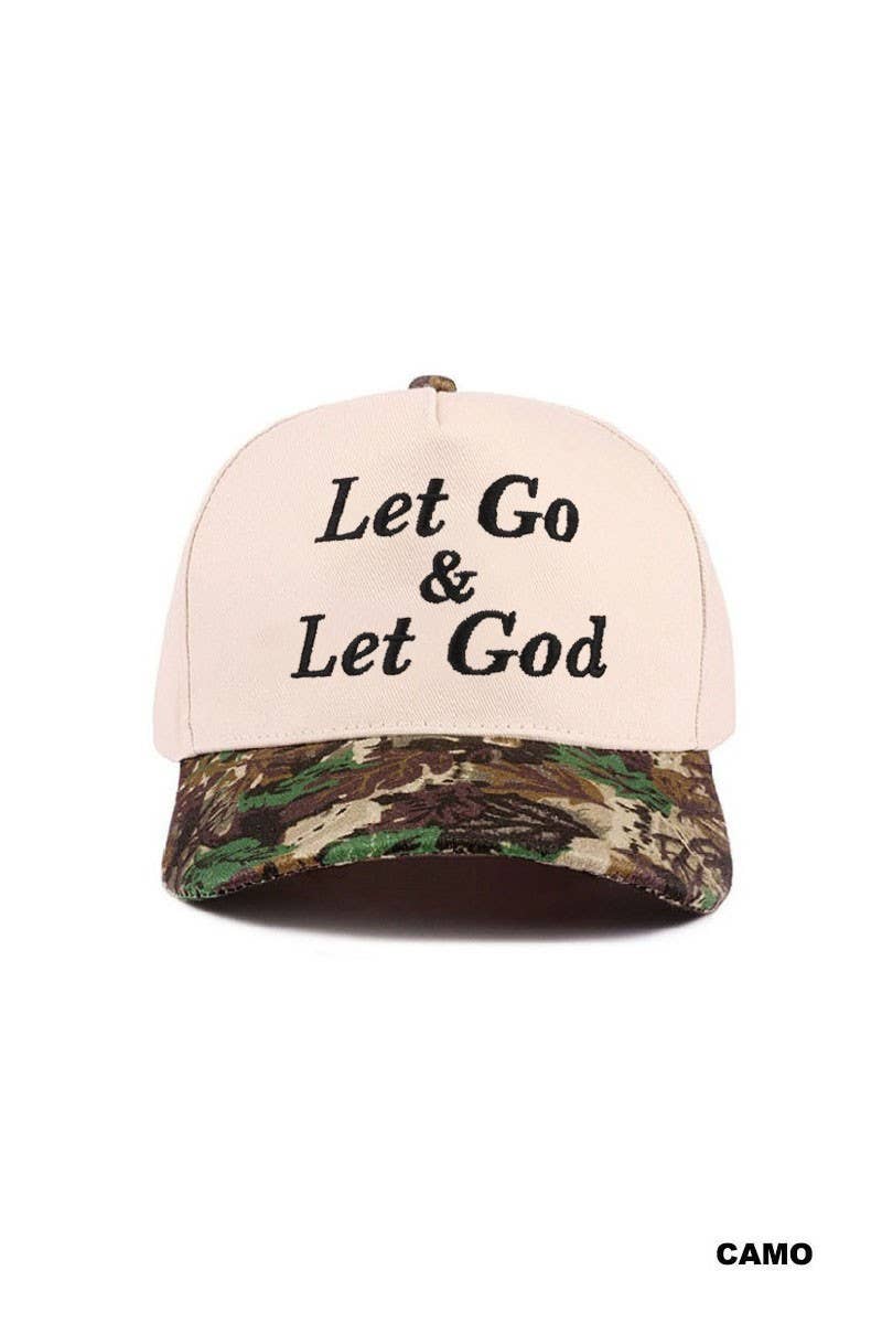 Let Go &amp; Let God Two Tone Cotton Hat
