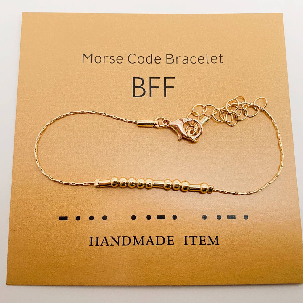 Handmade Golden Morse Code Bracelet