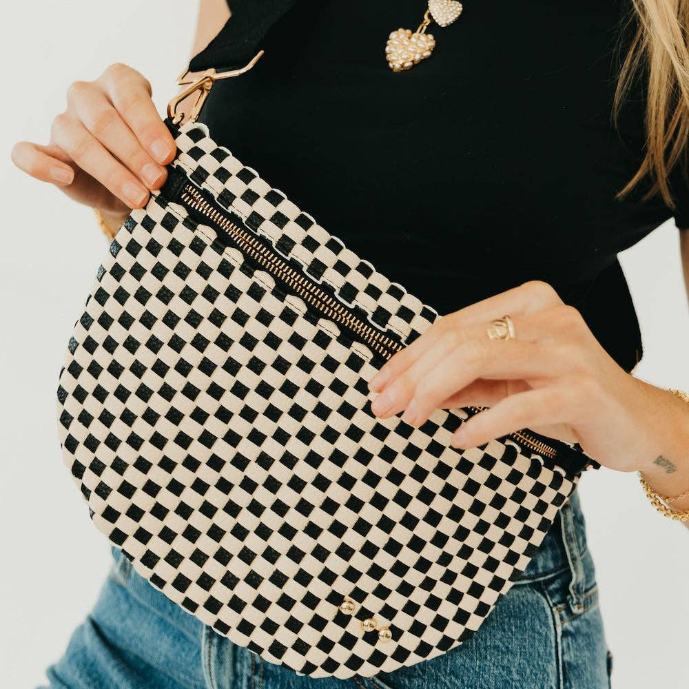 Wove Checkered Crossbody Bag