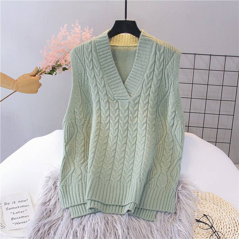 V-Neck Knit Vest
