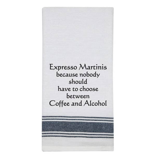 White Kitchen Towel "Expresso..." 