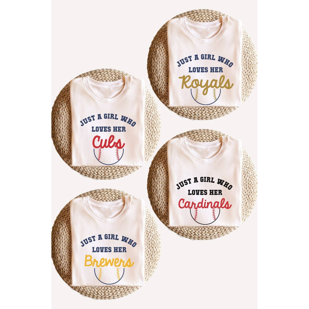 Just A Girl Who Loves Her Baseball Team Sports Graphic Tee
