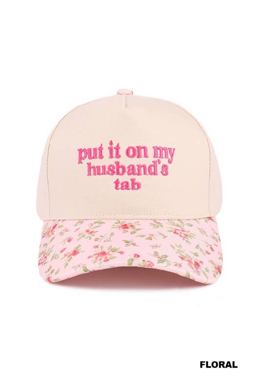 Put It On My Husband's Tab Two-tone Canvas Cotton Cap