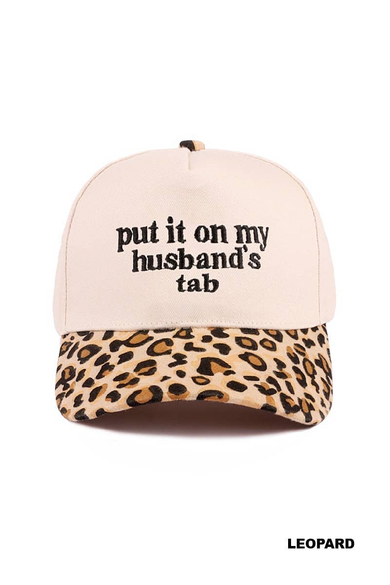 Put It On My Husband's Tab Two-tone Canvas Cotton Cap
