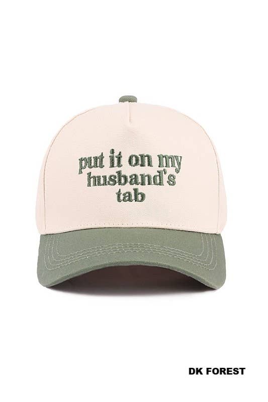 Put It On My Husband's Tab Two-tone Canvas Cotton Cap
