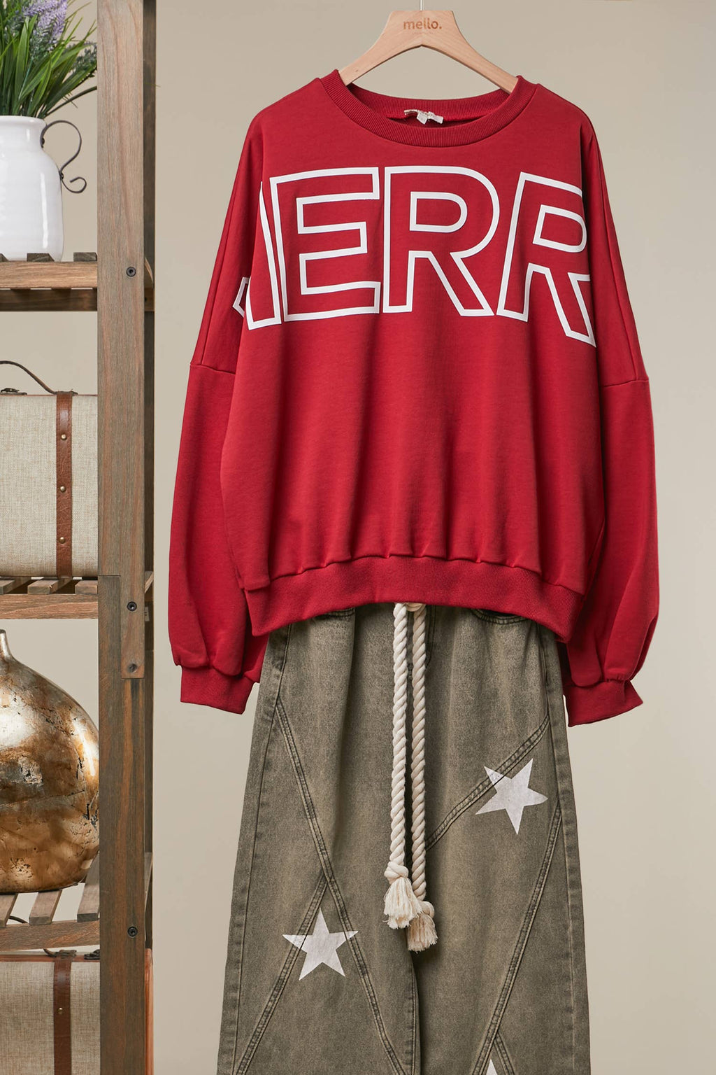 Merry Christmas  Letter print Sweatshirt